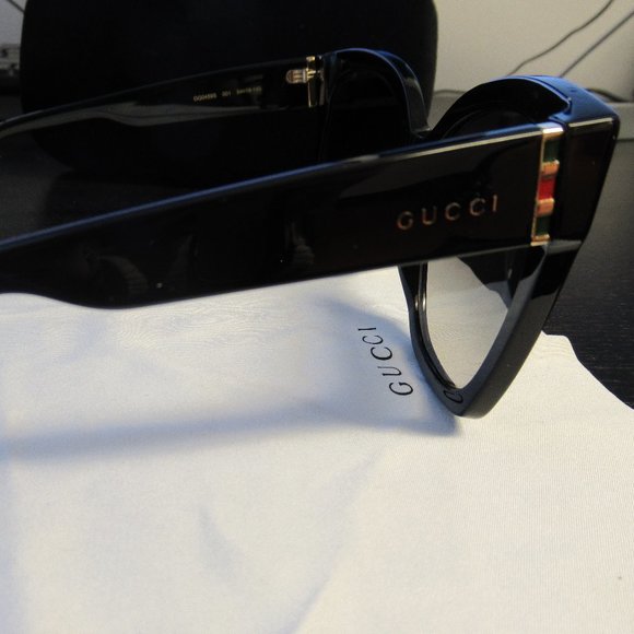 Gucci Women's Cat Eye Black Sunglasses - Picture 6 of 7